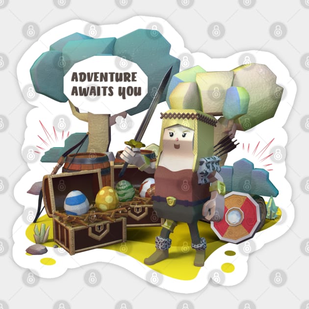 Adventure awaits you, Viking girl found a dragon eggs, Helga Sticker by Nakano_boy